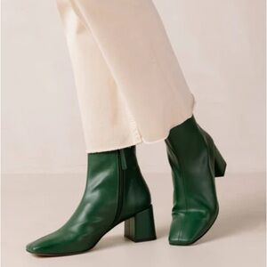 Alohas Vegan leather watercolor cucumber ankle boot